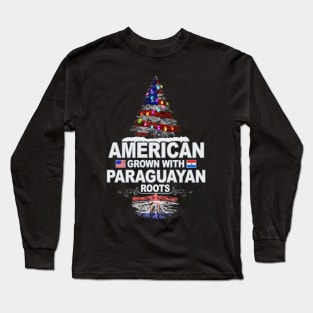 Christmas Tree  American Grown With Paraguayan Roots - Gift for Paraguayan From Paraguay Long Sleeve T-Shirt